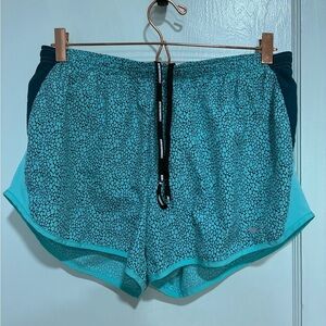 Nike Dri-Fit Teal Patterned Athletic Shorts Size L